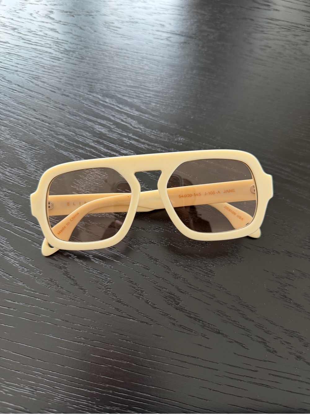 Elisa Johnson Women's Cream Square Sunglasses - Picture 3 of 5